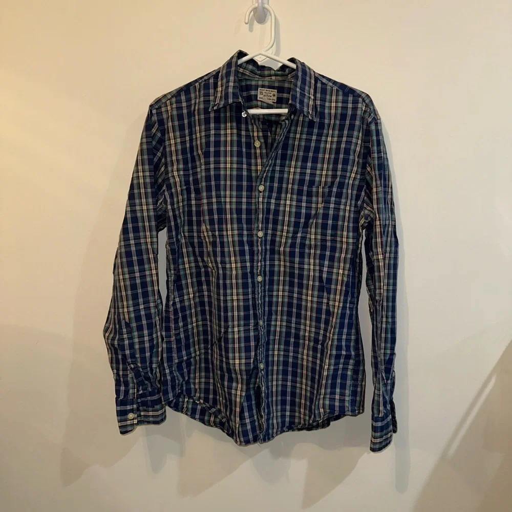 J. Crew Men's Blue Plaid Shirt